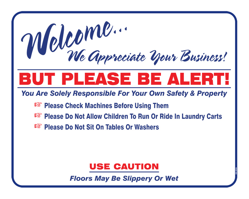 19” x 24.25" DURABLE SCREEN PRINTED PLASTIC LAUNDRY SIGN - Image 3