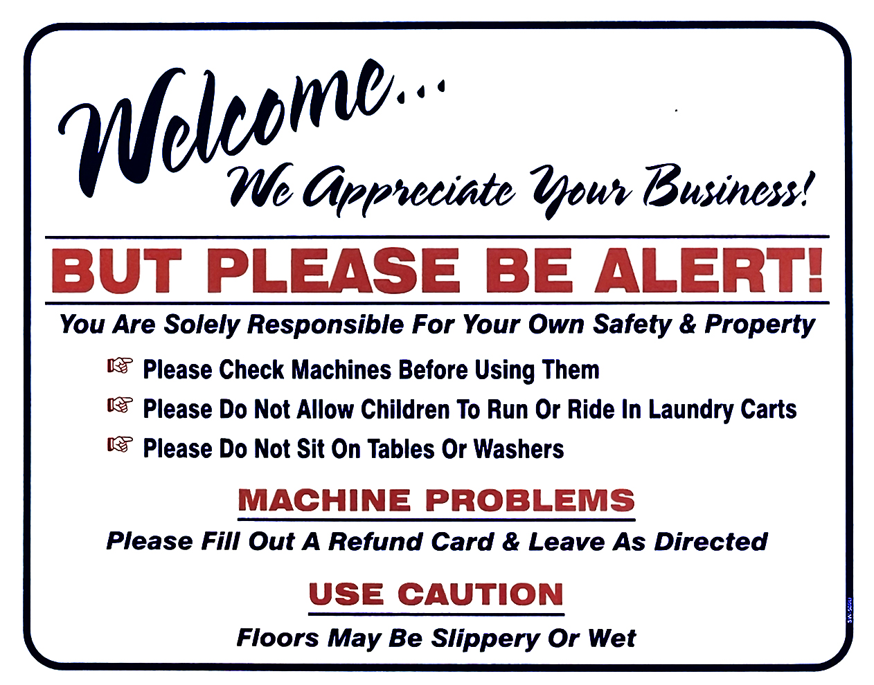 19” x 24.25" DURABLE SCREEN PRINTED PLASTIC LAUNDRY SIGN - Image 10