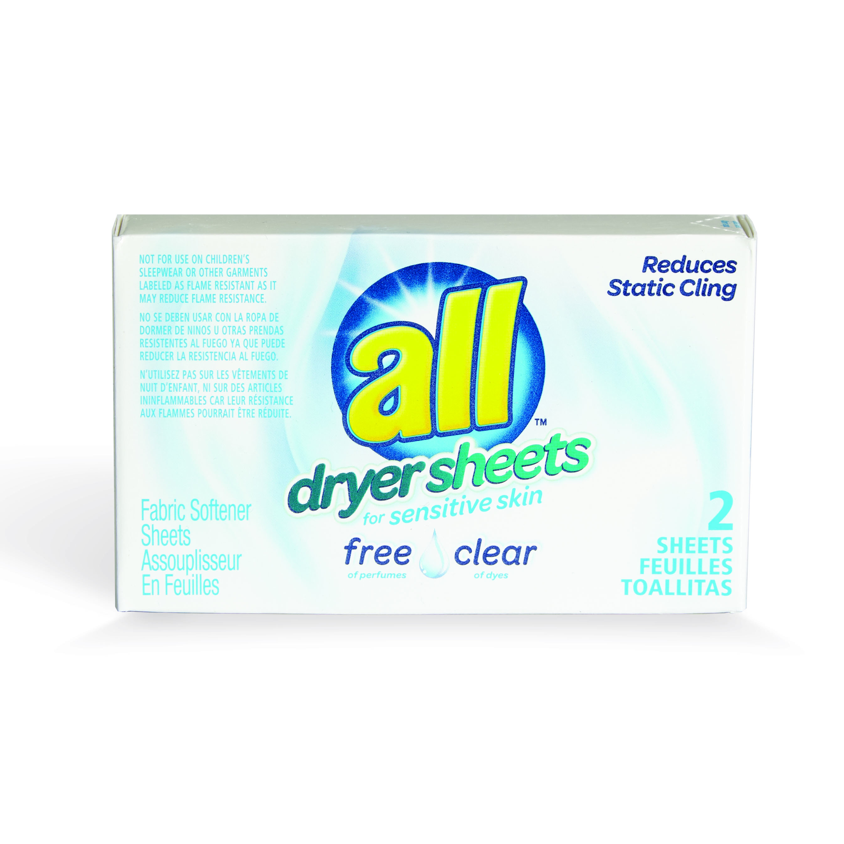 ALL Free & Clear Dryer Sheet Single-Load Boxes